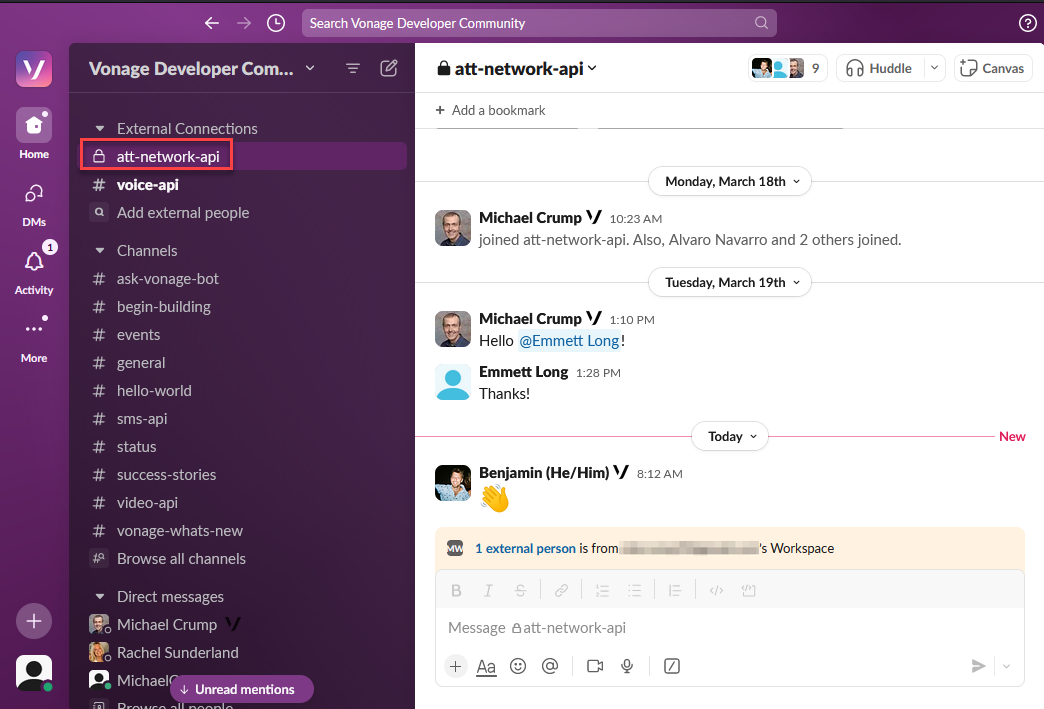 Vonage Developer Community Slack