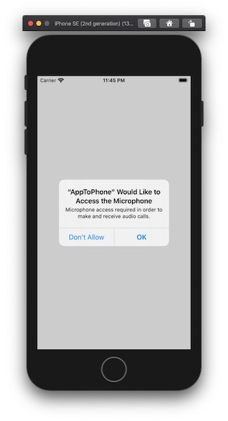 Simulator microphone permission ask
