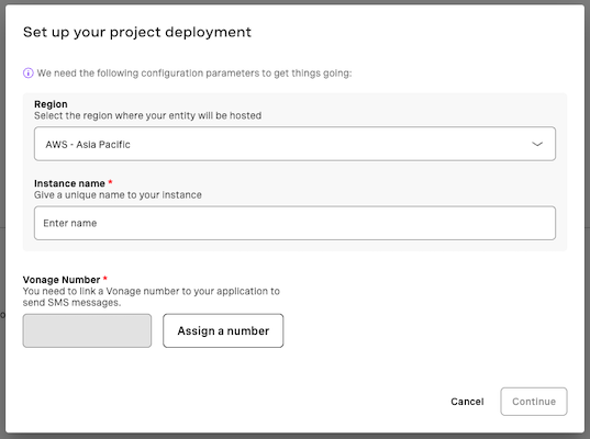 The form to create an instance