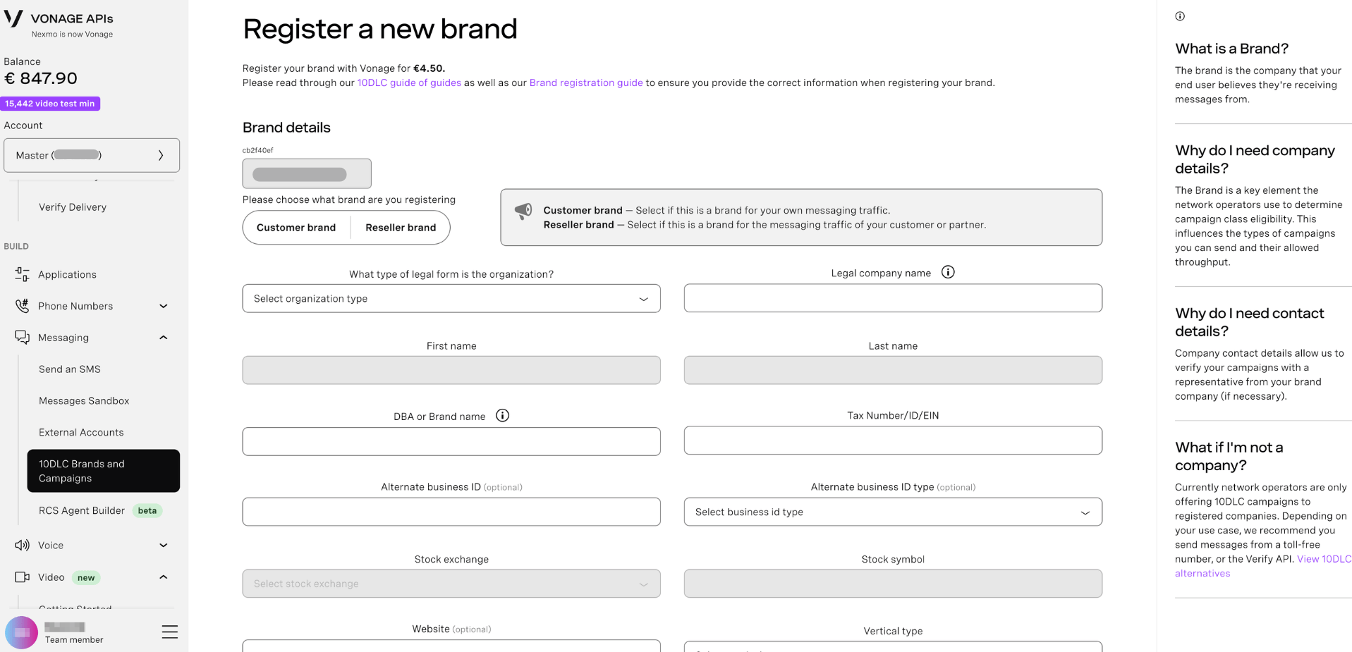 Register a brand