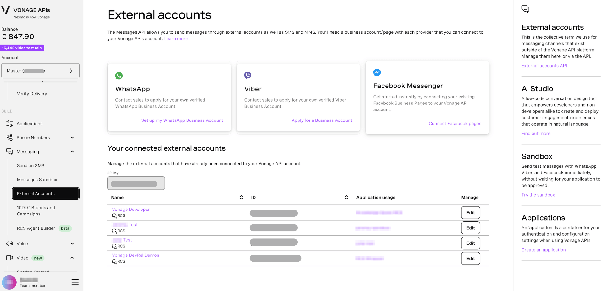 External Accounts