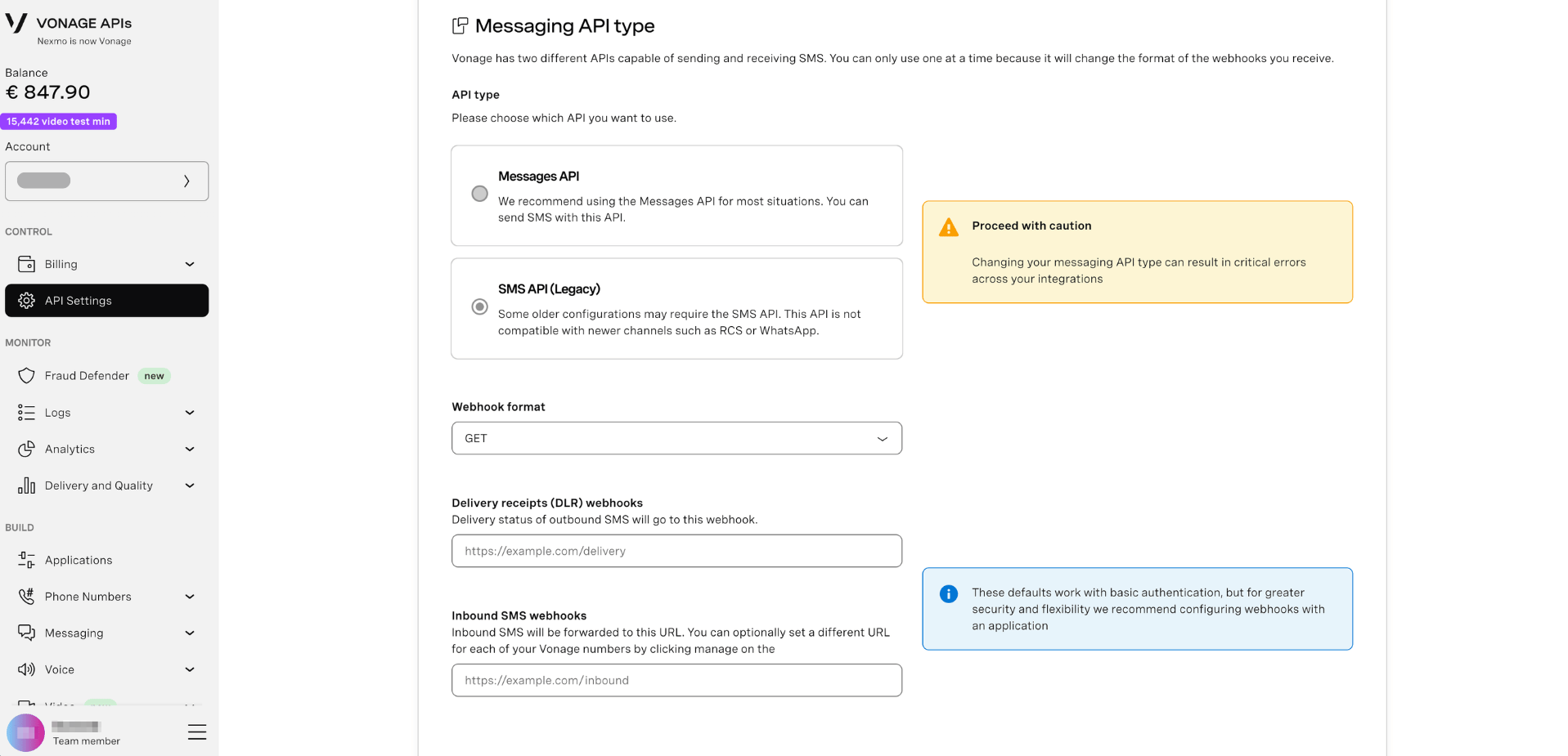 Messaging API Type