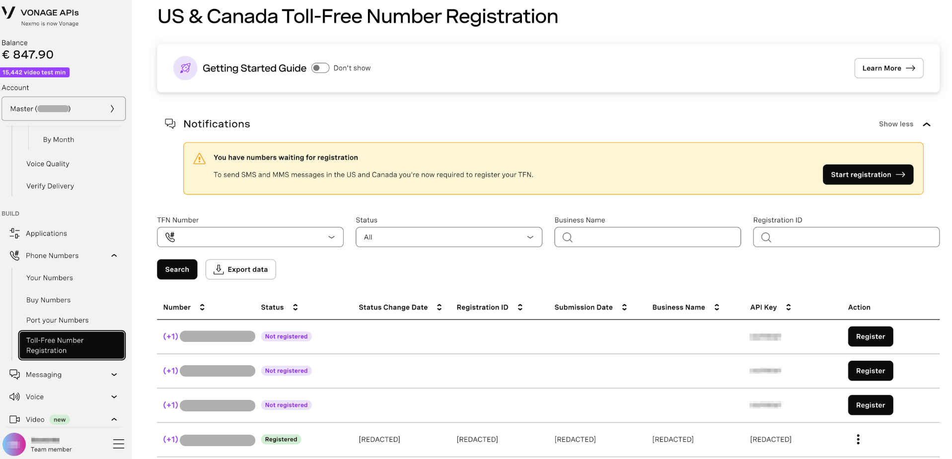 Toll-Free Number Registration