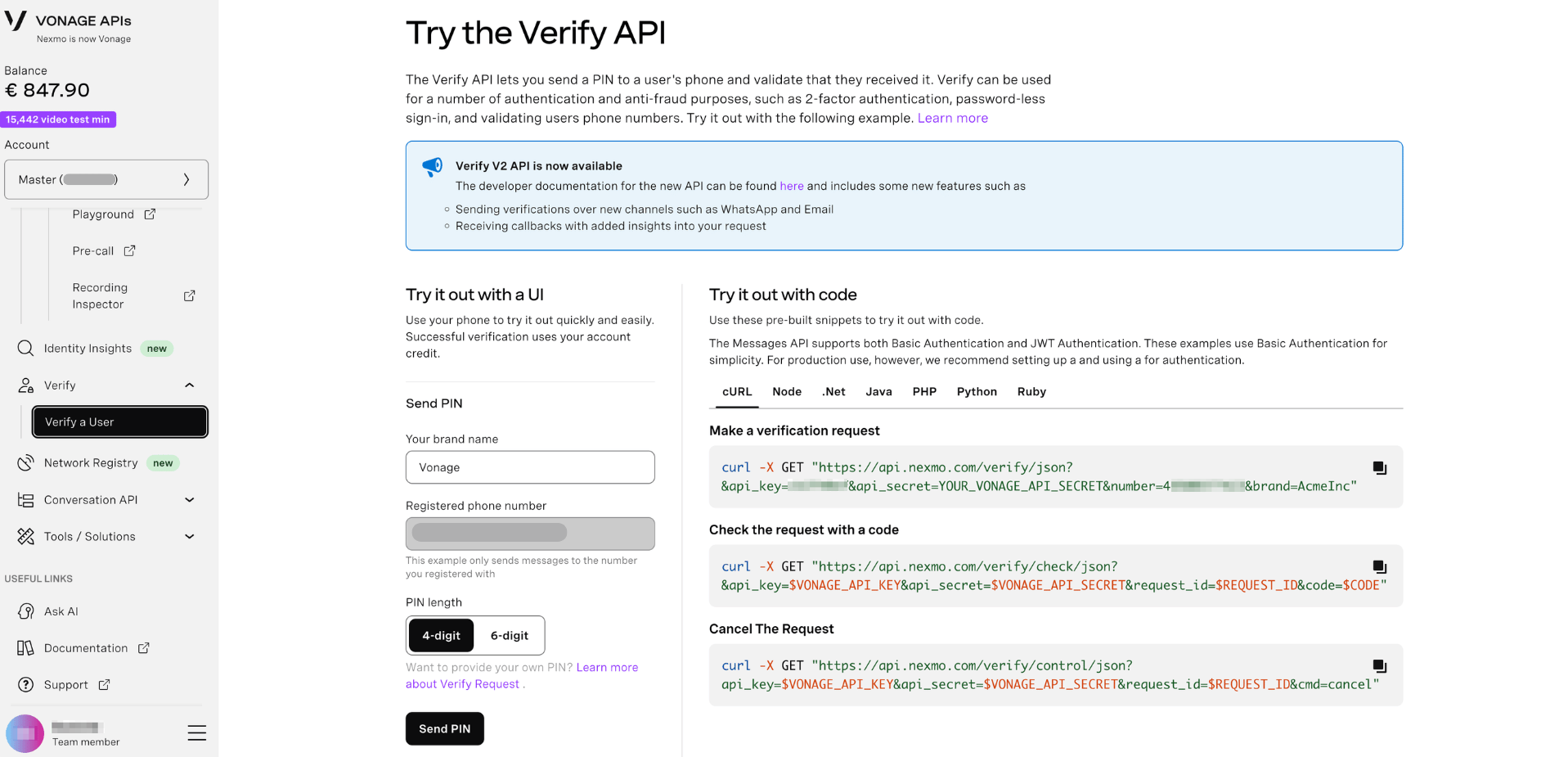 Verify a user