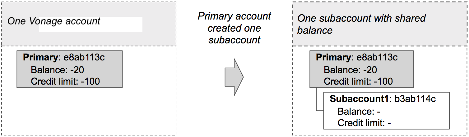 Subaccounts with shared balance