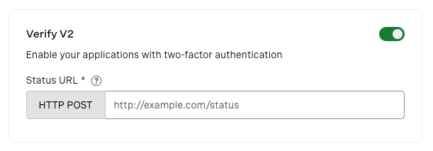 Enable the Verify API for your application using the dashboard