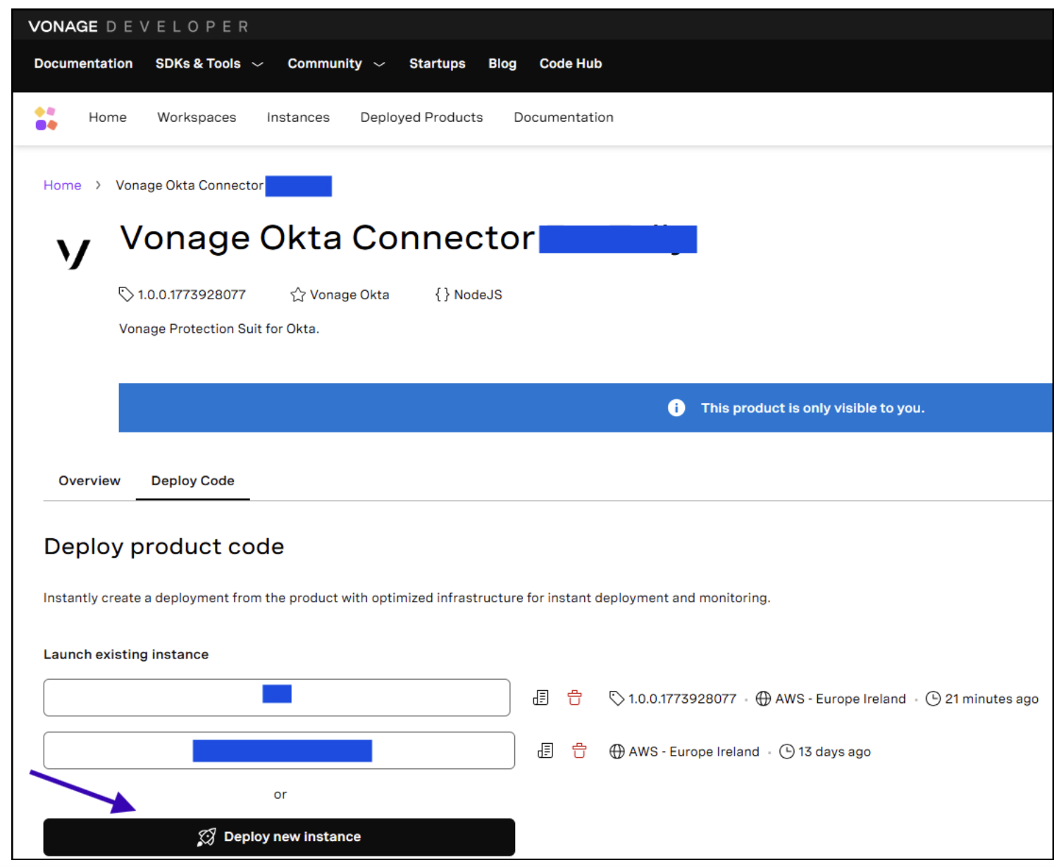 Deploy the Connector on Vonage Cloud Runtime