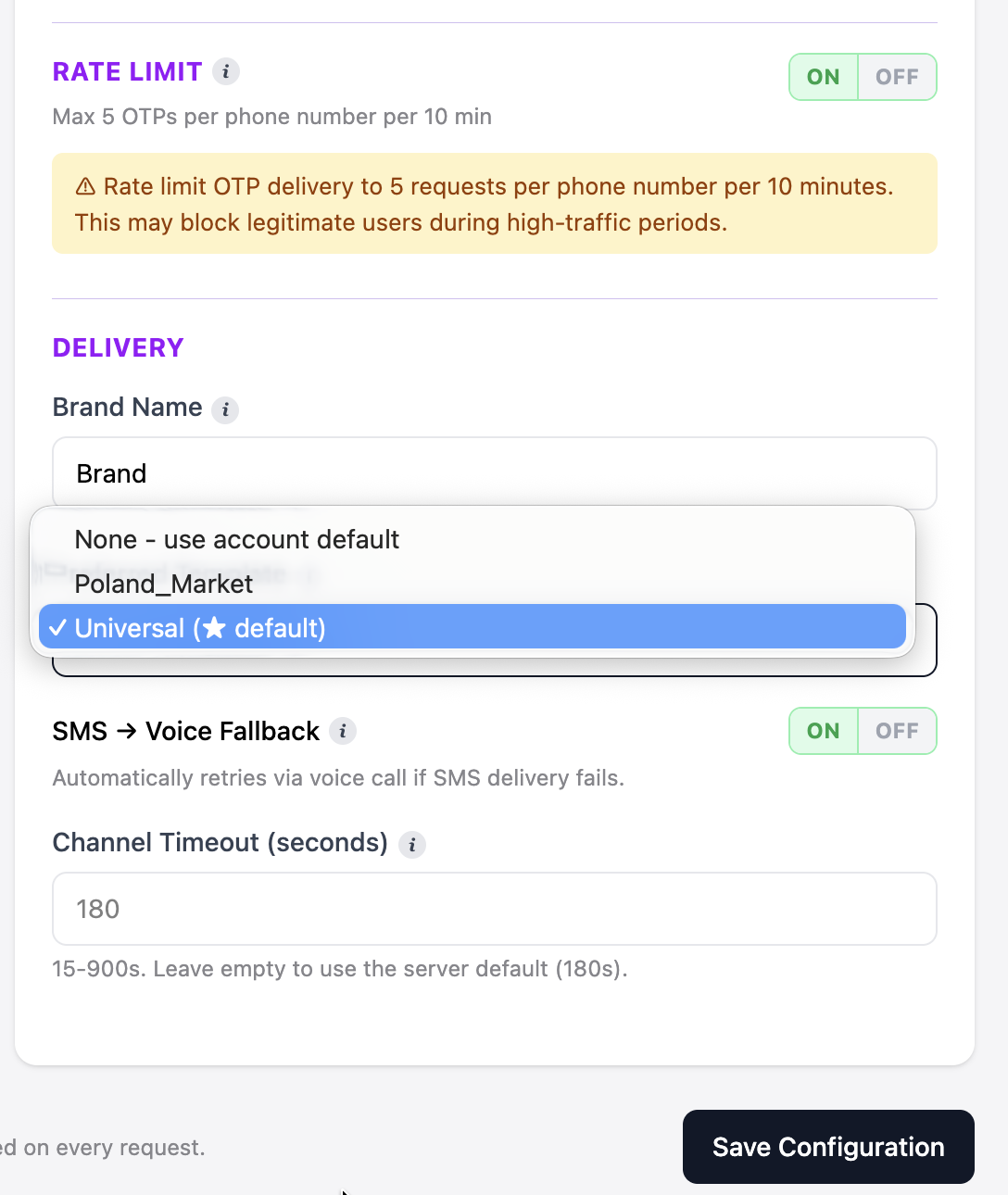 Vonage Protection Suite for PingOne enable custom templates