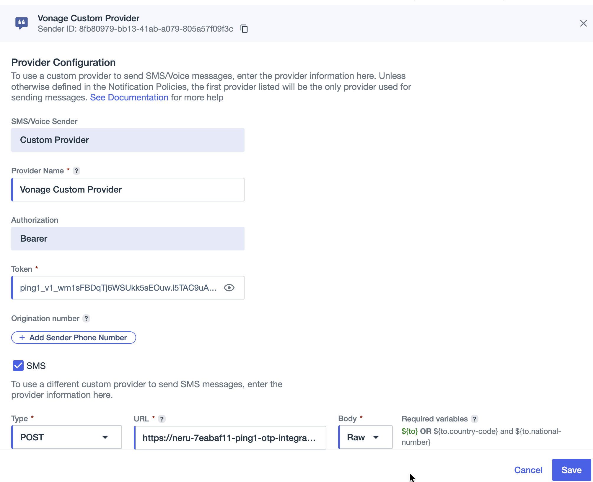Vonage Protection Suite for PingOne Update PingOne after Rotating a Token