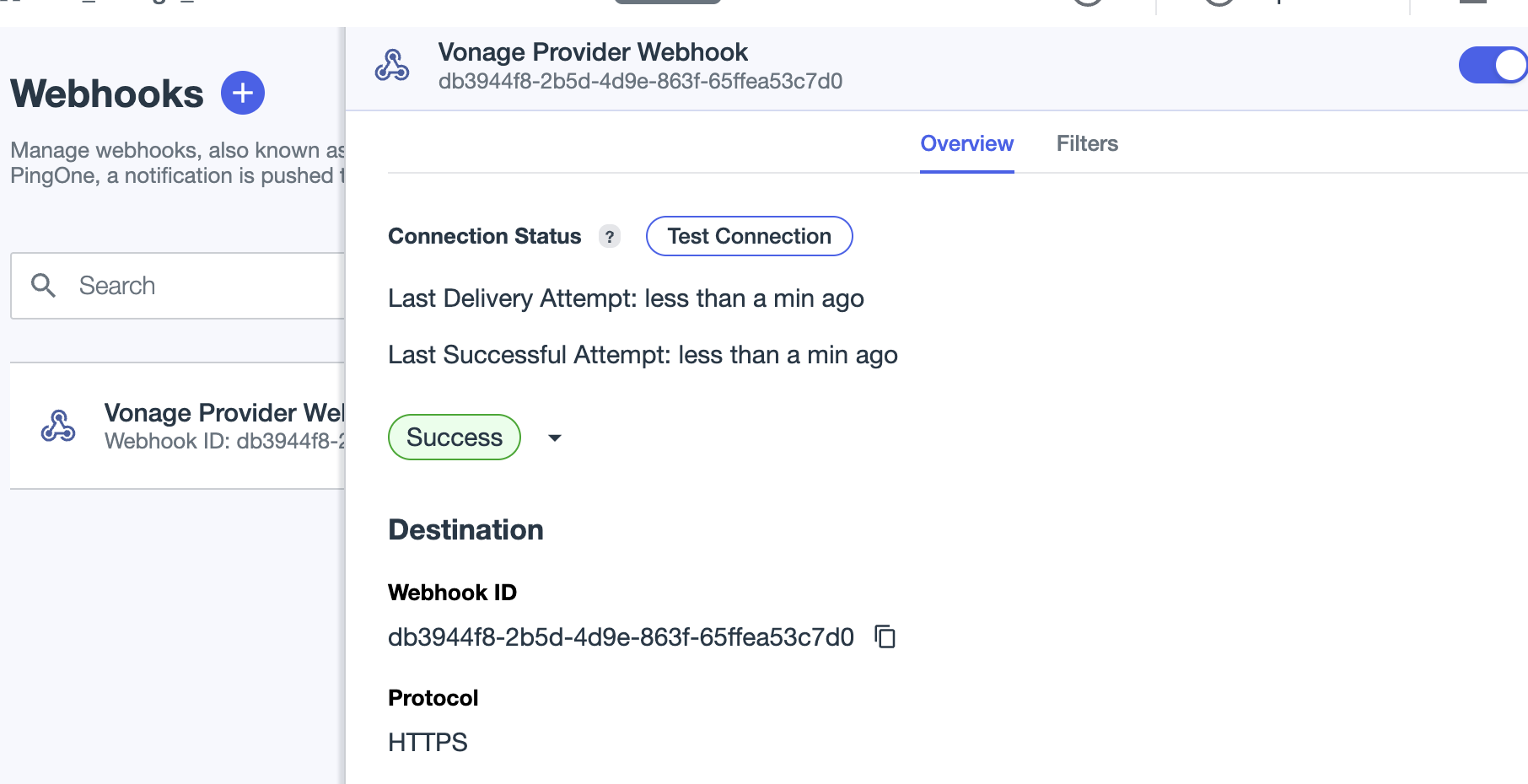Vonage Protection Suite for PingOne Verify the Connector's Connectivity