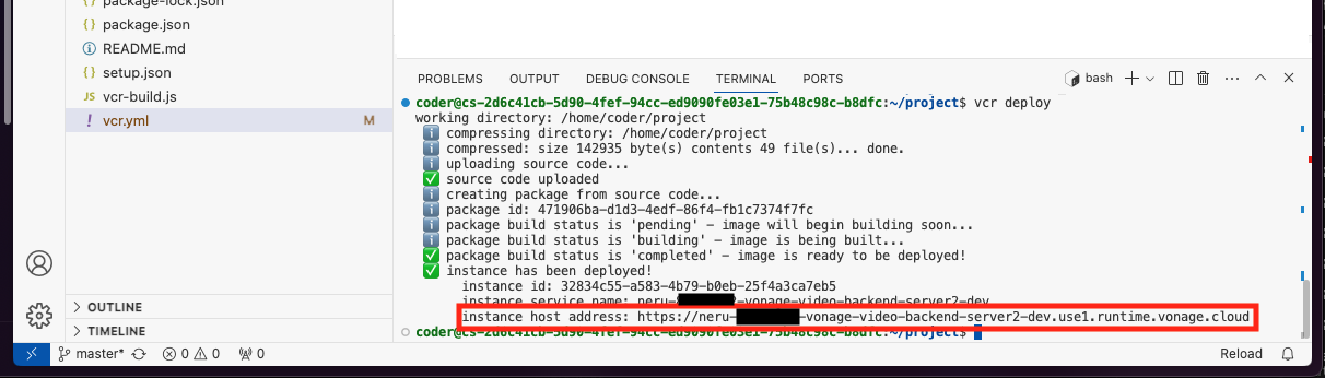 Deploying the project