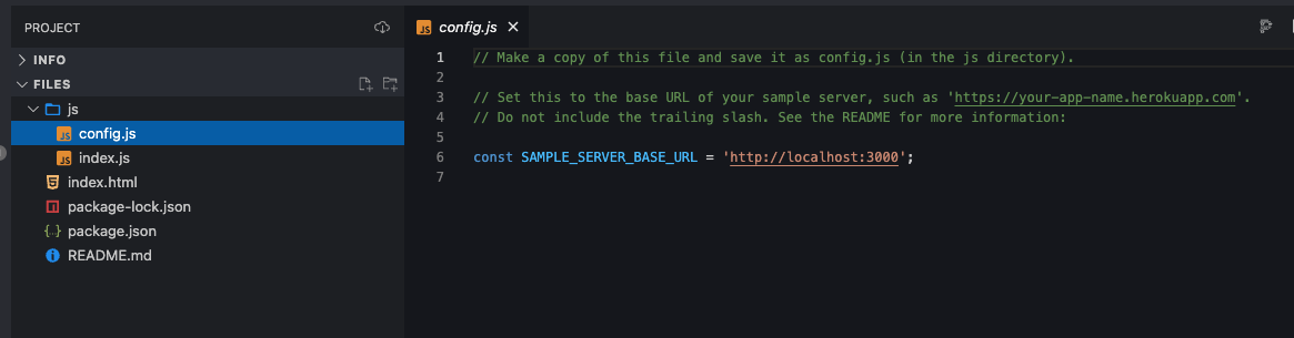 Stackblitz Demo Config