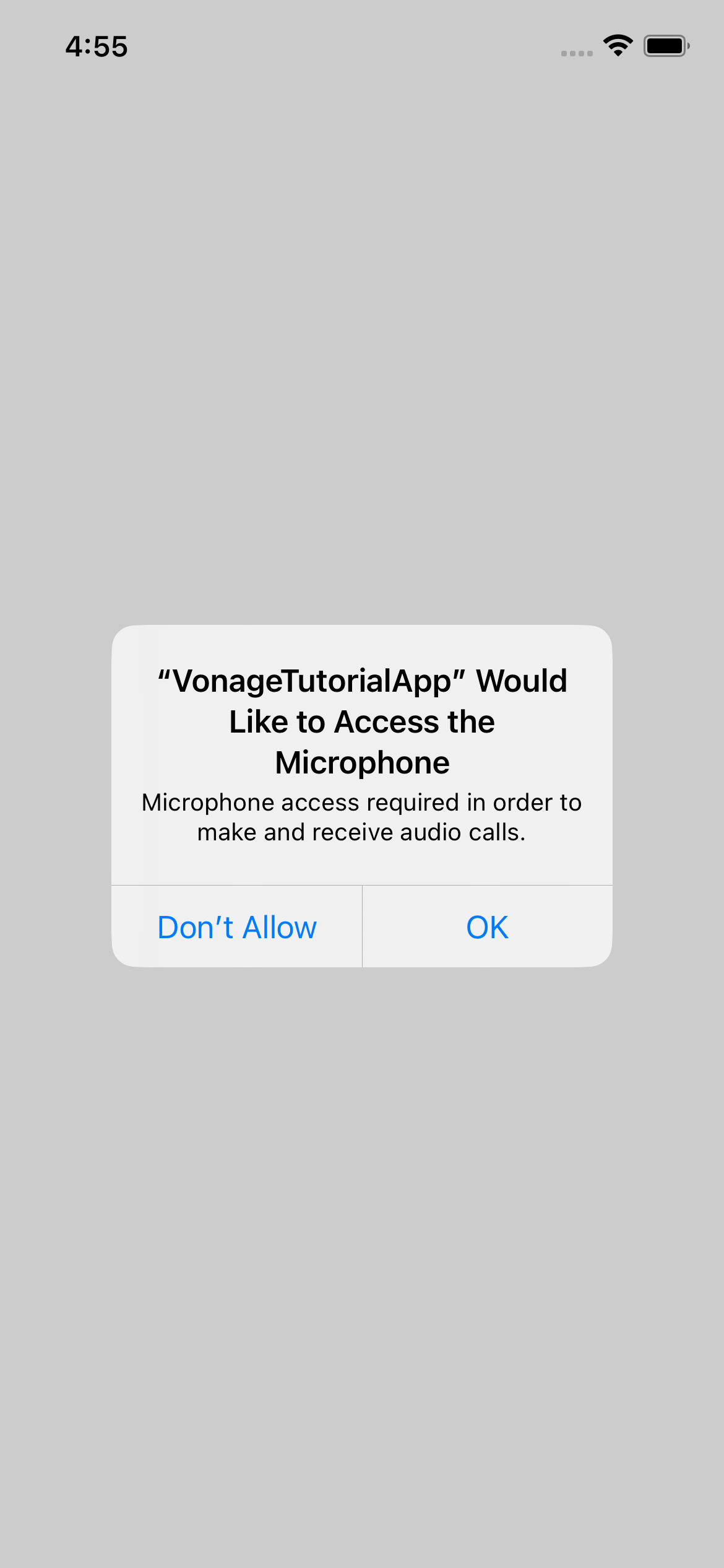 Simulator microphone permission ask