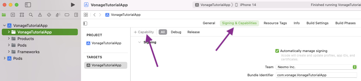 Signing & Capabilities