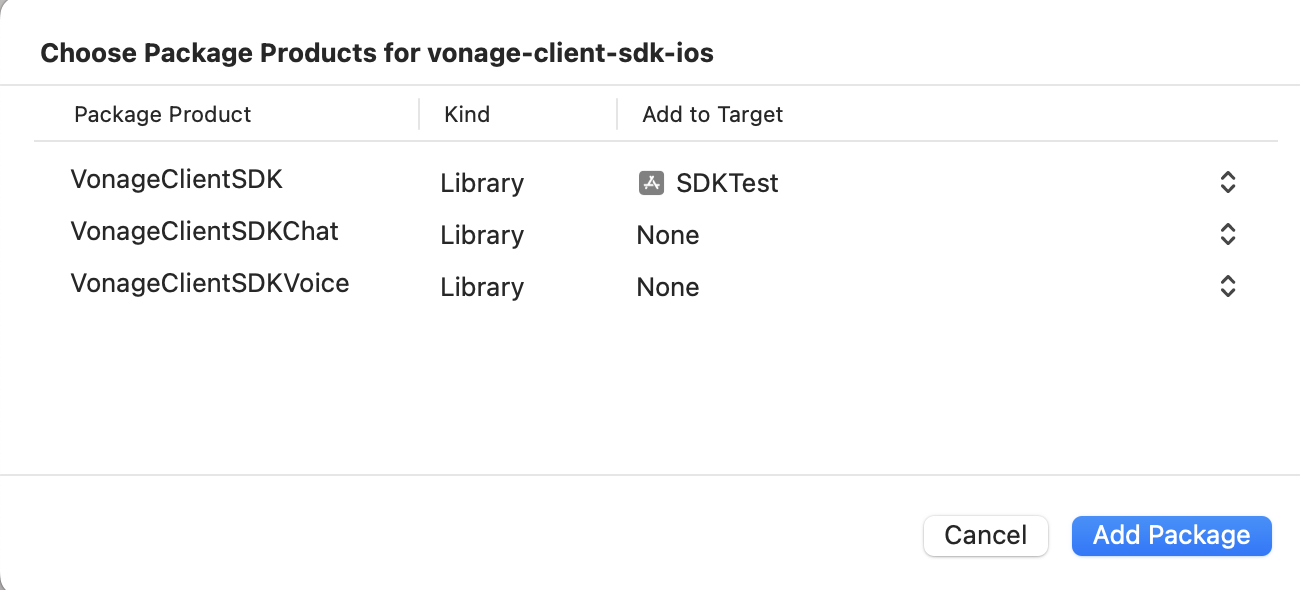 Choosing which Vonage Client SDK