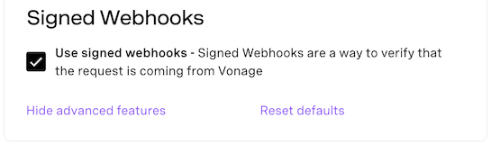 Voice Signed Webhooks